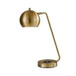 18" x 20.5" Emerson Adessocharge Desk Lamp Brass - Adesso