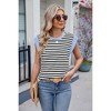 Womens Tank Tops Summer Casual Cap Sleeve Striped Shirt Crewneck T Shirts Loose Blouses 2025 - 2 of 4
