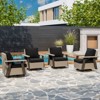 EAGLE PEAK Classic 4-Piece Patio Chair Set, 360° Swivel Rocking Chairs with Thick Cushions, All-Weather Wicker Outdoor Lounge Gliders - 2 of 4