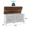 Wooden Storage Chest, Sturdy Large Storage Trunk, Entryway Bench Toy Chest Bench, Grey White - 2 of 4