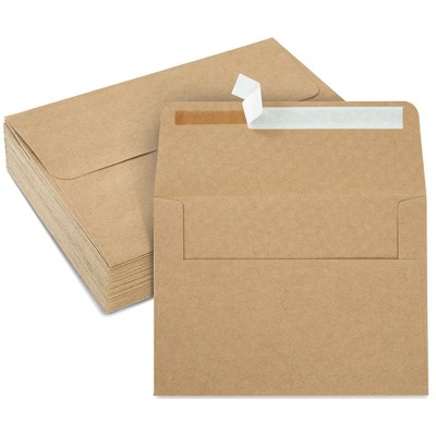 Best Paper Greetings 50 Pack 5x7 Envelopes - A7 Kraft Paper Envelopes with Peel & Seal - Mailing Cards, Wedding Invitations (5.25x7.25 in)