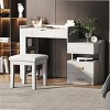 INFURNIC Vanity Tables 3 in 1 Makeup Vanity Desk with Flip Top Mirror and Adjustable Storage for Bedrooms, White, 45.25"*16.3"*31.3" - 4 of 4