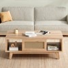 Grungis Modern Square Coffee Table with Rattan Drawer,Wooden Accent Table with Wood-textured Finish,Coffee Table for Living Room - 4 of 4