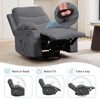 Recliner Chair Nursery, Manual Reclining Rocking Chair, 360 Swivel Glider with Cup Holder, Massage and Heat Recliner, Indoor Single Sofa Chairs - 3 of 4