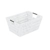 Simplify 3pc Rattan Tote Set with Sterling Silver Handles White: Decorative Storage Bins, No Assembly Required - 4 of 4