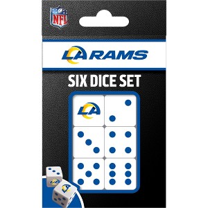 MasterPieces Officially Licensed NFL Los Angeles Rams - 6 Piece D6 Gaming Dice Set Ages 6 and Up - 1 of 4