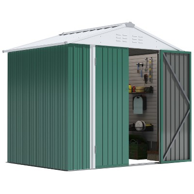 LACOO 8' x 6' Peak-Roof Patio Metal Shed