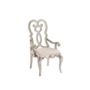2pc 23" Esteban Chairs Ivory Velvet/Antique Champagne Finish - Acme Furniture: Vintage Glam, Plush Upholstery, No Assembly Required - 1 of 4