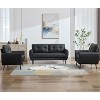 TYBOATLE 61" Faux Leather Loveseat Sofa, Mid-Century Modern Tufted Couch for Small Spaces, Comfy 2-Seater for Living Room, Bedroom, Office - 4 of 4