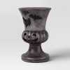 10.5" Textured Pumpkin Urn Bat Style Halloween Decorative Prop Gray - Hyde and EEK! Boutique™ - 3 of 4