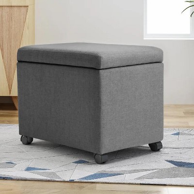 NicBex Storage Ottoman Bench for Bedroom,Modern Storage Bench with Plastic Casters,Ottoman for Living Room, Bedroom, Entryway,Gray