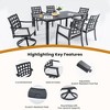 Mshliw 7-Piece Outdoor Patio Dining Set with Rectangular Table, 4 Dining Chairs, and 2 Swivel Rockers, Sunbrella Cushions - 4 of 4