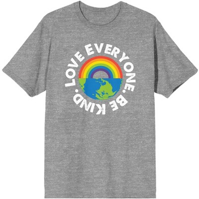 Pride Love Everyone Be Kind Men's Heather Gray T-shirt : Target