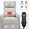 Okak Fabric Accent Manual Recliner Chair with Heat Massage Function Modern Recliner with Rocker and Swivel for Living Room Bedroom Guest Room, Brown - 3 of 4