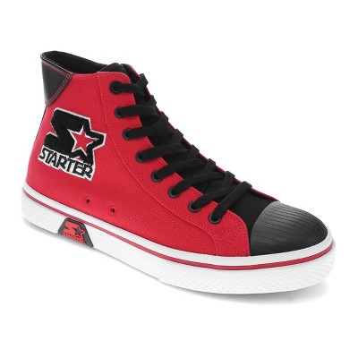 Starter Mens Tradition 71 Hi Canvas Hightop Casual Sneaker Shoe Red