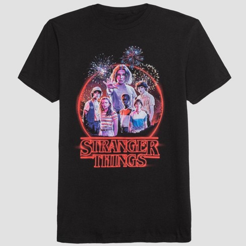 Men S Stranger Things Short Sleeve Graphic T Shirt Black Acid Target