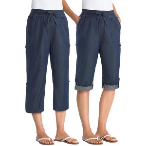 Woman Within Plus Size Convertible Length Cargo Capri/Bermuda - 1 of 4