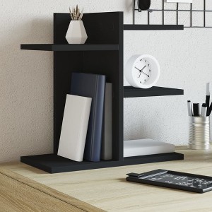 Aghana Digitals Black Multilayer Wood Desktop Organizer - 42x21.5x42cm, Spacious Storage for - 1 of 4