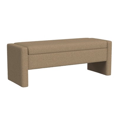 Copenhagen Brown Boucle Upholstered Storage Bench