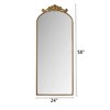 Runesay Arched Full Body Mirror with Vintage Ornate Carved Applique on Top, Hanging Wall Mounted Mirror - 2 of 4