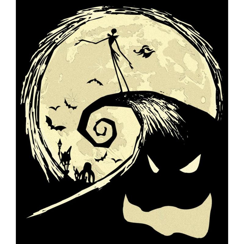 Nightmare Before Christmas Mens' Jack on Spiral Hill Oogie Boogie T-Shirt, 2 of 5