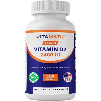 Vitamin D2 60 mcg 2400 IU - 180 Vegetarian Tablets
