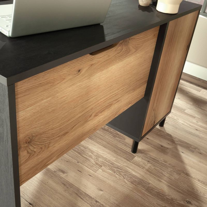 Acadia Way2 Drawer Computer Desk Raven Oak - Sauder: Home Office, Keyboard Shelf, Metal Feet, Laminated Surface, 4 of 5