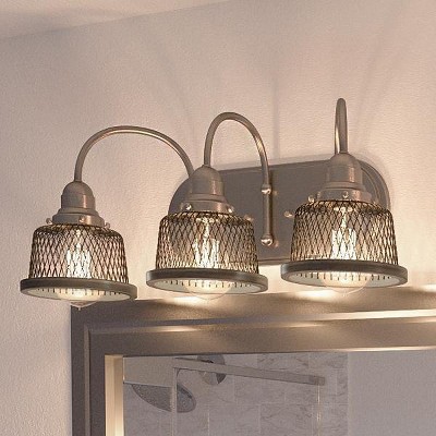 Urban Ambiance Luxury Vintage Bathroom Vanity Light,  8.375"H x 23.375"W,  Brushed Nickel Finish, UHP2722