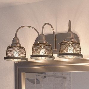 Urban Ambiance Luxury Vintage Bathroom Vanity Light,  8.375"H x 23.375"W,  Brushed Nickel Finish, UHP2722 - 1 of 4