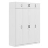 YOOCOZZ Modern 4-Door Freestanding Wardrobe with One Lockable Drawer and Top Cabinets - 4 of 4