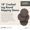 Garden Central 4 Pack 18" x 18" Cracked Log Round Decorative Stepping Stones, Brown - Outdoor Yard Decoration Kit for Gardening and Landscaping - 2 of 4