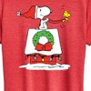 Women's - Peanuts - Snoopy and Woodstock House Sleigh Short Sleeve Graphic T-Shirt - 2 of 4