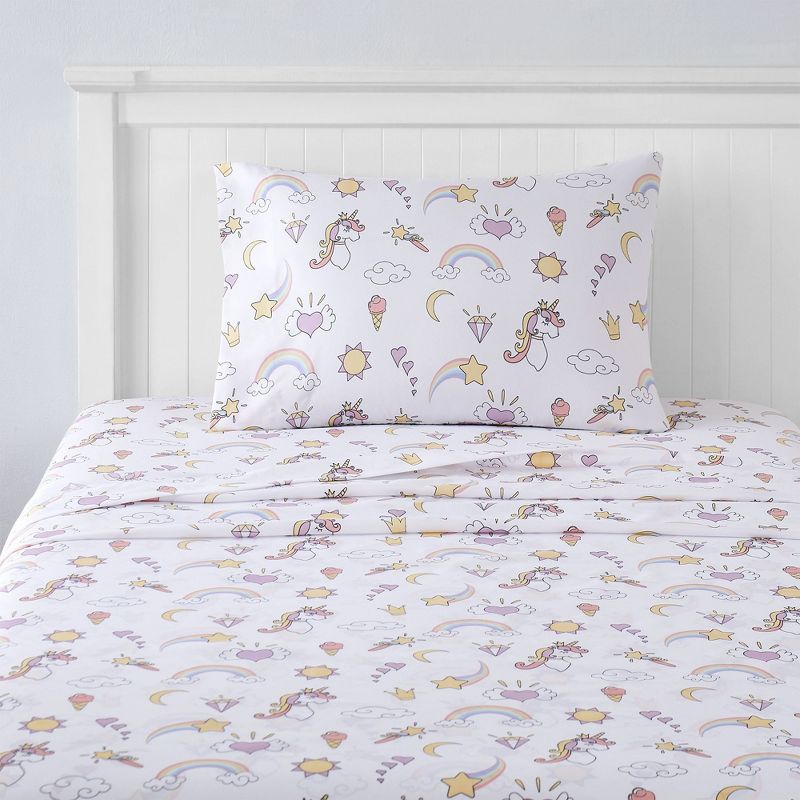Magical Unicorns Microfiber Kids' Sheet Set By Sweet Home Collection™, 1 of 6