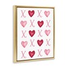 Stupell Industries Pink XOXO Hearts Black Framed Floater Canvas Wall Art - 3 of 4