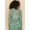 Women's Smocked Bottom Peasant Chiffon Blouse - mystree - 3 of 4