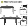 Crestlive products 9pc aluminum patio dinning set 94.5in table and 8 chairs Aluminum top Black for outdoor pool lawn - 3 of 4