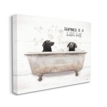 Stupell Industries Animal Bathroom Happiness is a Bubble Bath Dog Quote