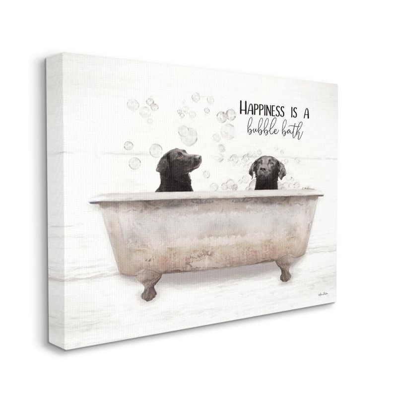 Stupell Industries Animal Bathroom Happiness is a Bubble Bath Dog Quote, 1 of 6