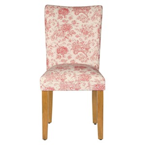 Parsons Chair Wood/Red Toile - HomePop