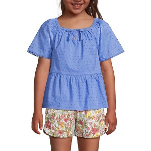 Lands' End Kids Flutter Sleeve Tiered Peasant Top - 1 of 3