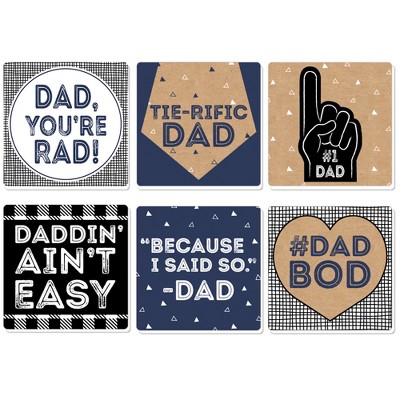 Big Dot of Happiness My Dad is Rad - Funny Father's Day Party Decorations - Drink Coasters - Set of 6