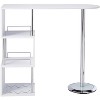 Kings Brand Furniture Black or White Bar Table with Storage Shelves – Modern Metal and Wood Design - 3 of 4