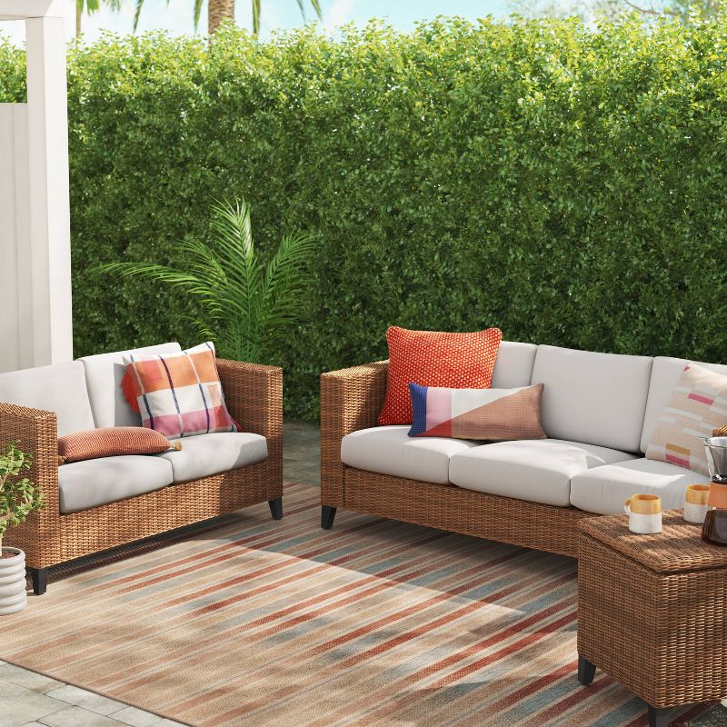 Rectangular Woven Indoor Outdoor Area Rug Sedona Sunrise Multicolor - Threshold™, 3 of 6