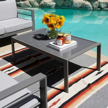 Outdoor Coffee Table Patio Table Furniture Fit For Sofa Chair Coffee Table, Grey