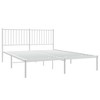 vidaXL Metal Bed Frame with Headboard White 59.8 in.x78.7 in. - 4 of 4