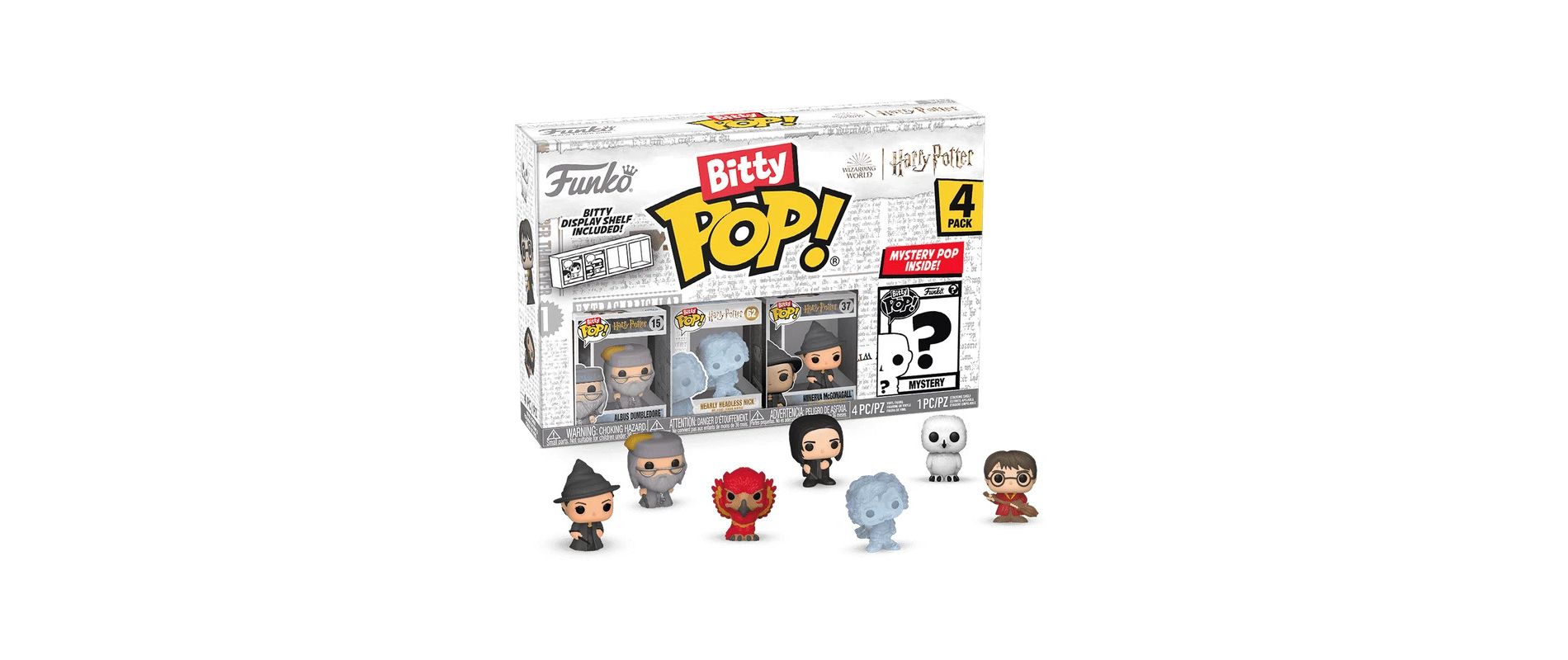 Funko Bitty POP! Harry Potter 4-Pack – Dumbledore, Nearly Headless Nick, McGonagall & Mystery Mini Figure