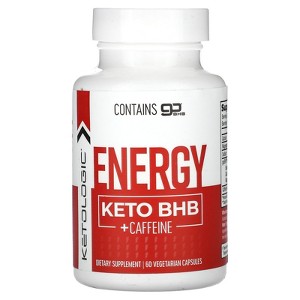KetoLogic Energy Keto BHB + Caffeine, 60 Vegetarian Capsules - 1 of 2