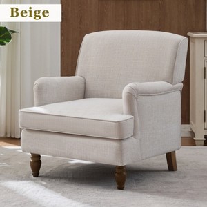 Hrinhom 29.6"W Accent Armchair,Modern Upholstered Single Sofa Chair with Wood Legs - 1 of 4