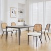 Bekrvio Rattan Dining Chairs Set of 4 - Mid Century Modern Boucle Upholstered Cane Back Side Chairs with Metal Legs for Kitchen - 4 of 4