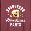Women's - SpongeBob SquarePants - Christmas Pants Lightweight French Terry Wide Neck Long Sleeve Shirt - 2 of 4